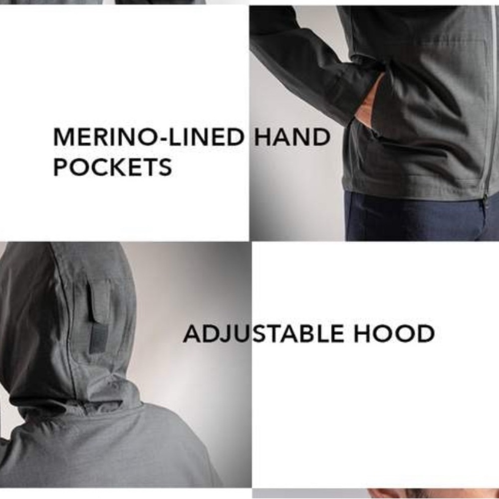 Woolly NatureDry Men's Charcoal Hooded Jacket - Large - Picture 10 of 11